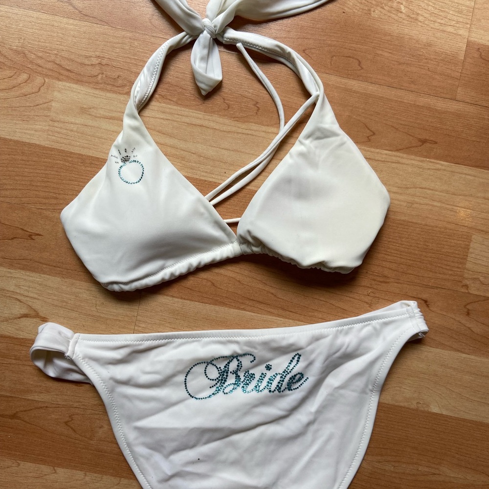 Victoria’s Secret Custom White “Bride” Bikini